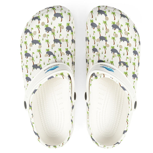 Manatees & Palms Print Foam Shoes - Fun & Comfortable for Summer Adventures