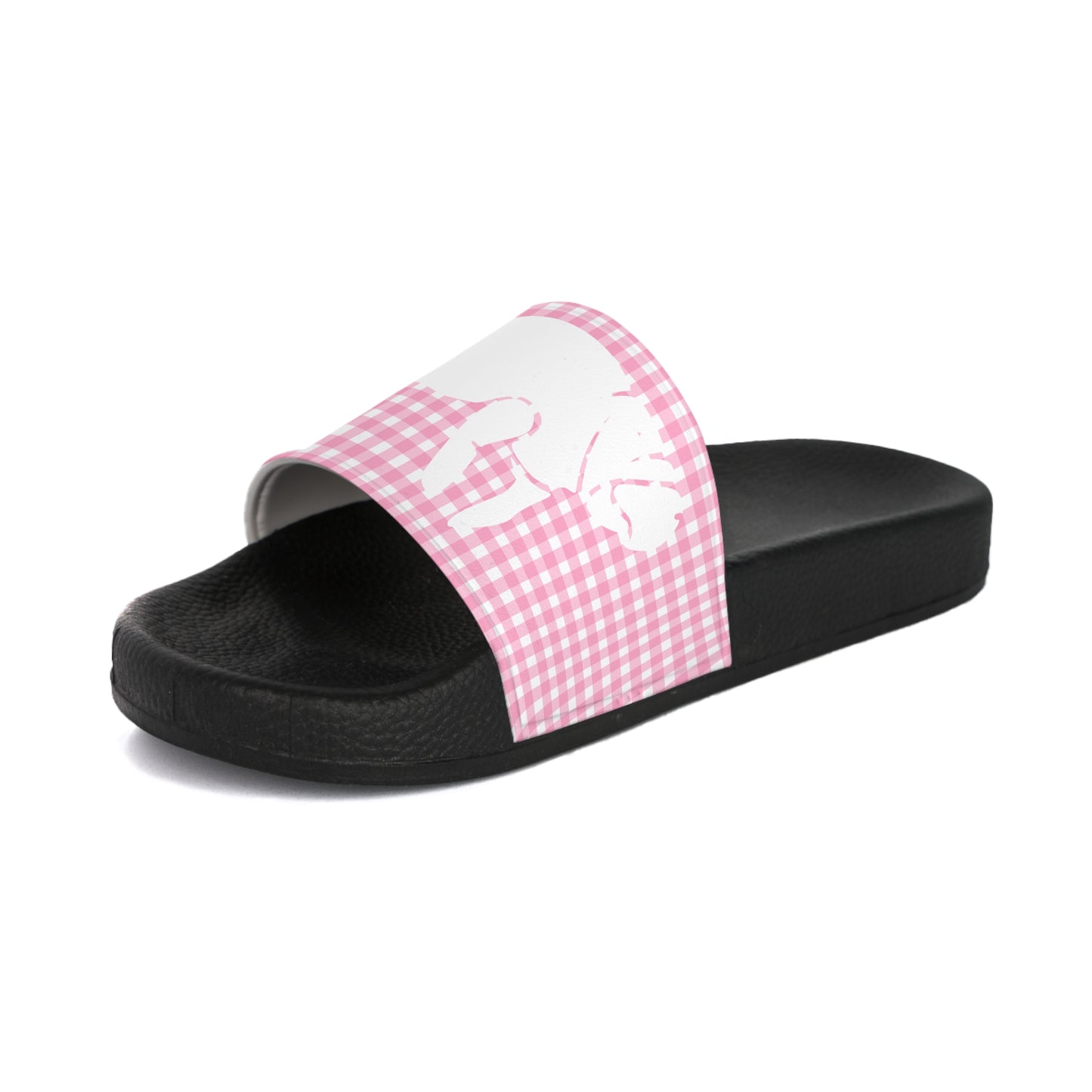 Pink Gingham Manatee Slide Sandals | Womens
