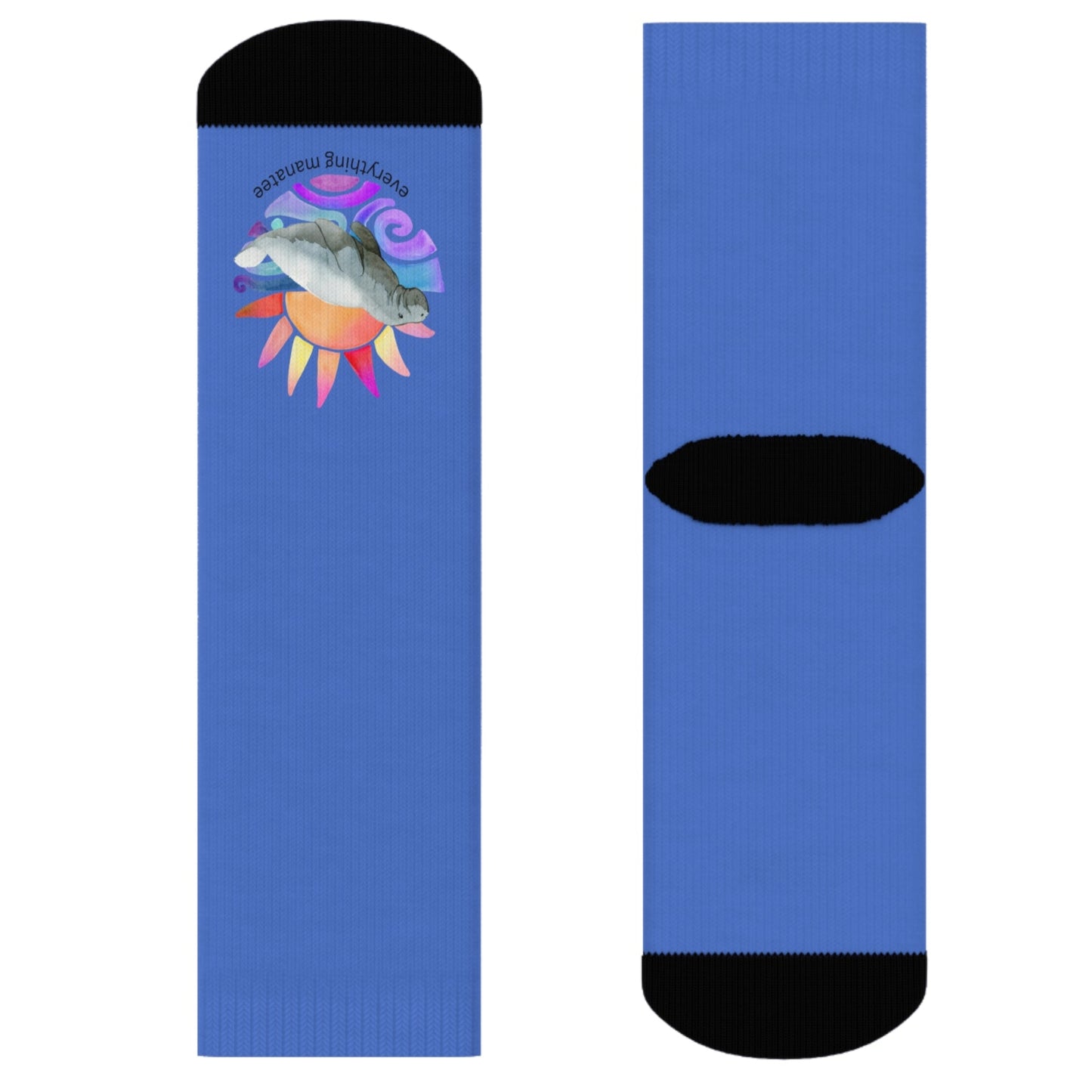 Colorful Sunset Manatee Crew Socks | Womens