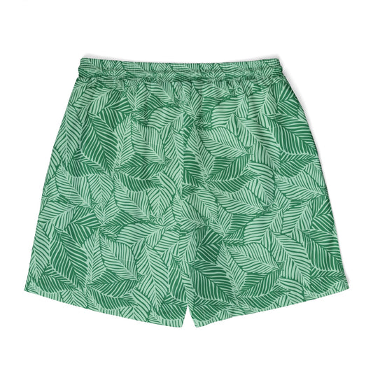 Tropical Leaf Manatee Swim Shorts | Mid-Length Mens