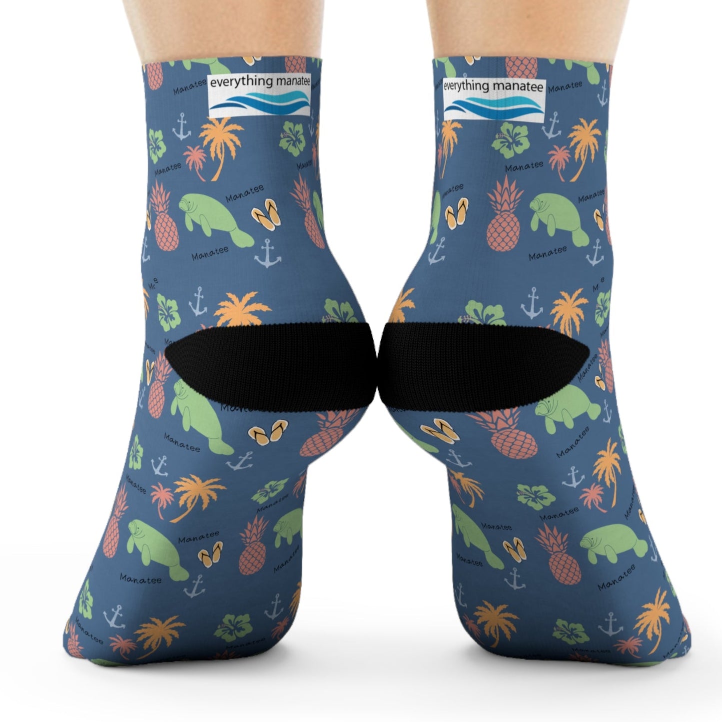 Tropical Fun Manatee Crew Socks - Unisex