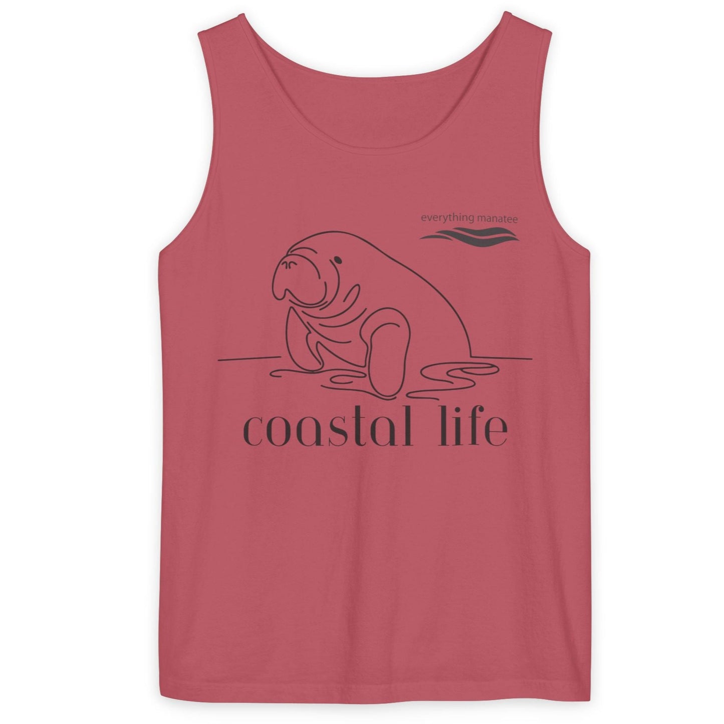 Coastal Life Manatee Tank Top | Womens  Relaxed Beach Vibe Tee