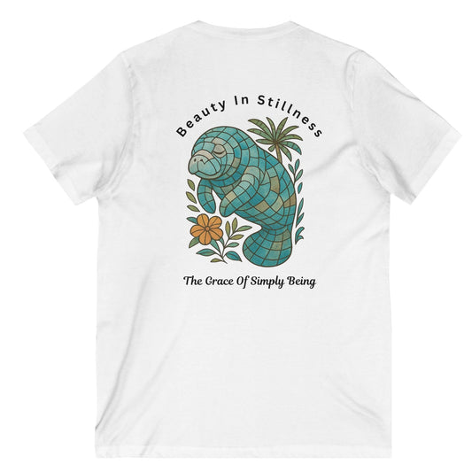 Mosaic Manatee V-Neck T-Shirt | Womens Relaxed Fit
