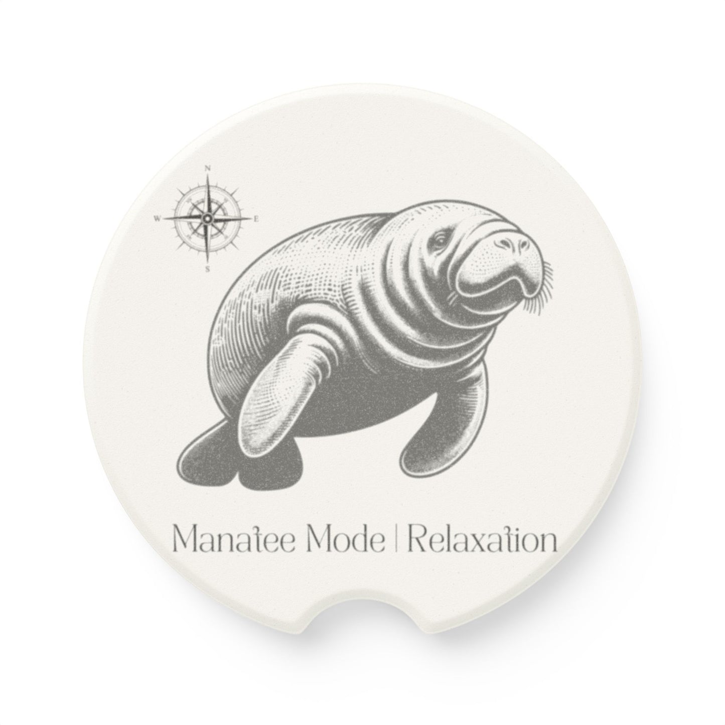 Manatee Mode Soapstone Car Coaster - Relaxing Drive Accessory