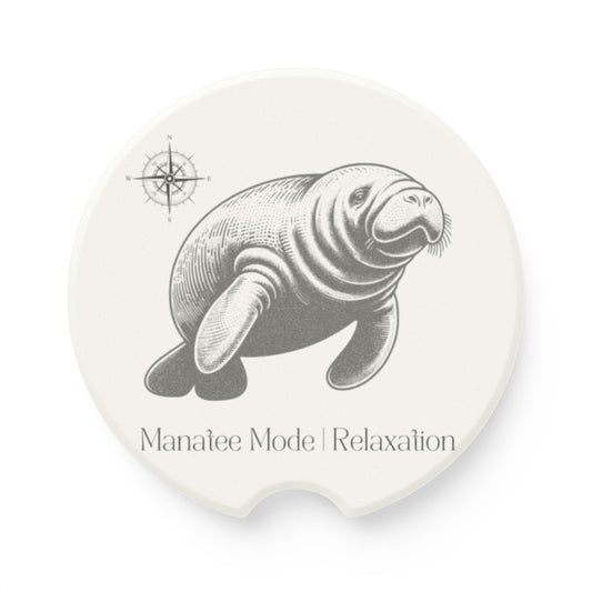 Manatee Mode Soapstone Car Coaster - Relaxing Drive Accessory