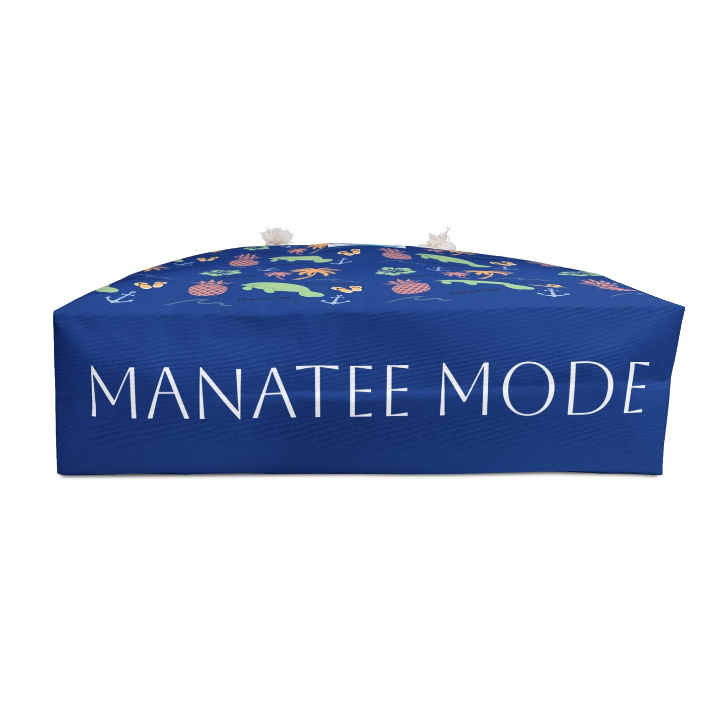Tropical Manatee Weekender Bag | Pineapple & Palm Print Beach Tote
