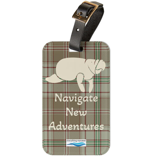 Adventurous Manatee Luggage Tag - "Navigate New Adventures" Travel Accessory
