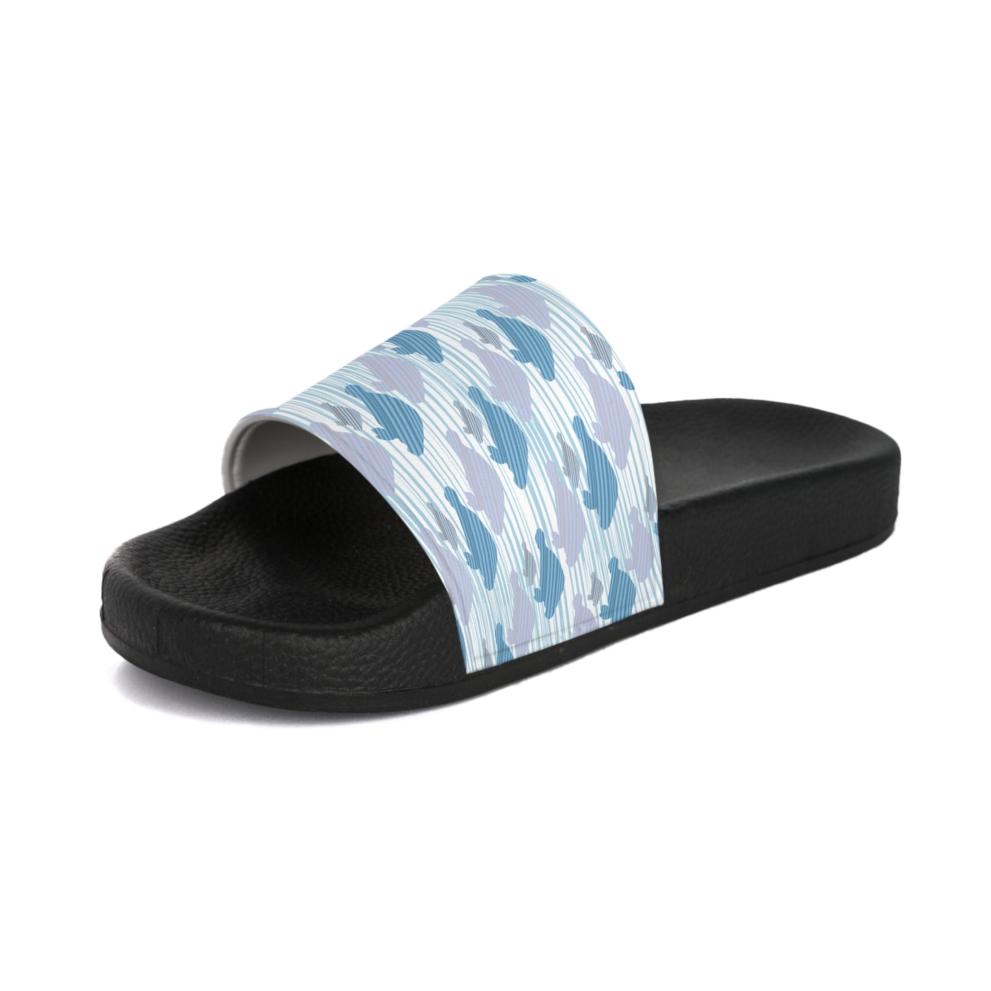 Breezy Blue Waves Manatee Slide Sandals - Womens Breezy Blue Waves Design
