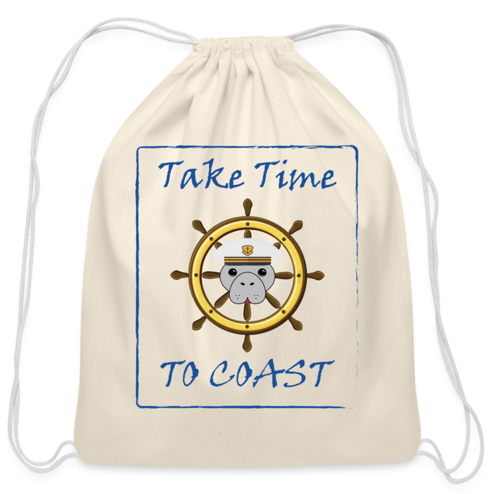 Manatee Captain Cotton Drawstring Bag | Toddler - natural