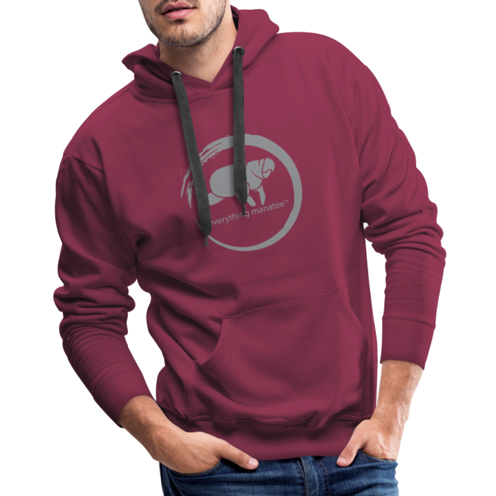 Grey Manatee Wave Premium Hoodie | Mens - burgundy
