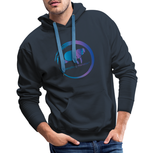 Blue Manatee Wave Premium Hoodie | Mens - navy
