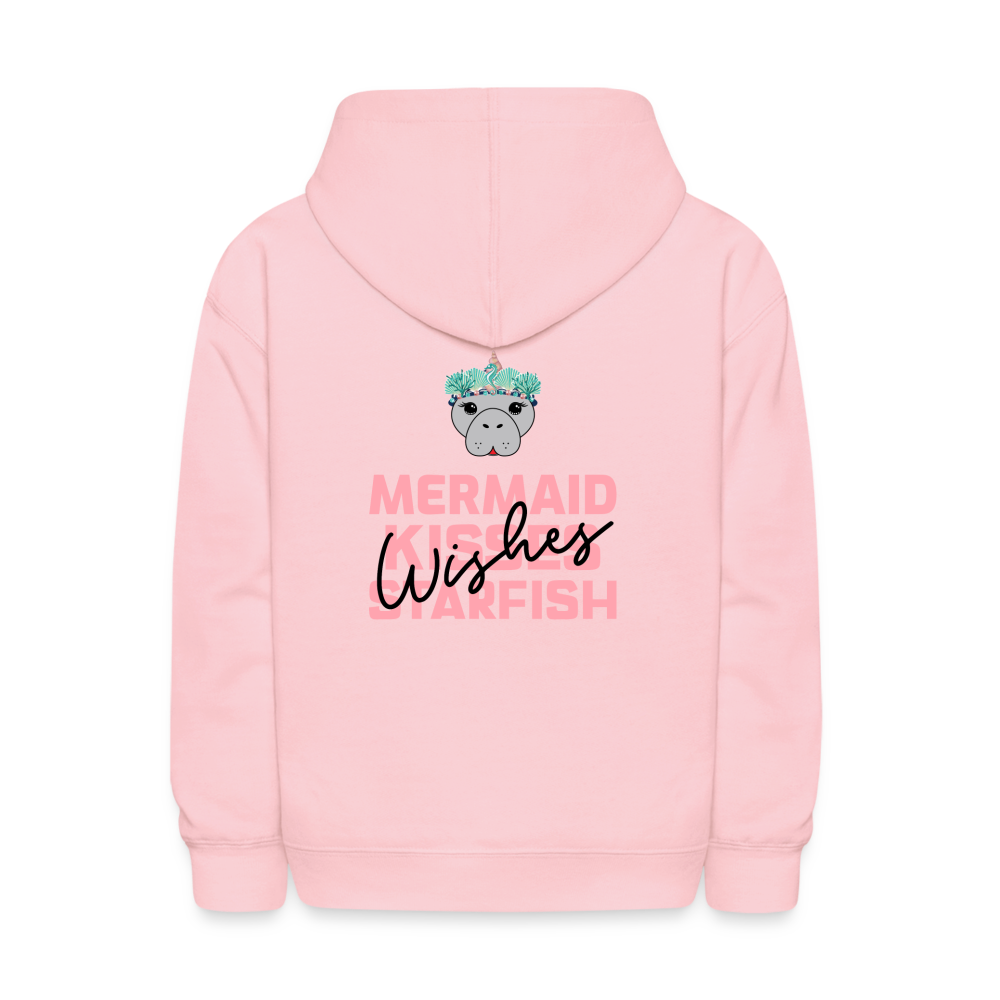 Mermaid Kisses Manatee Hoodie | Youth - pink