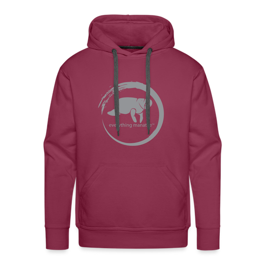 Grey Manatee Wave Premium Hoodie | Mens - burgundy