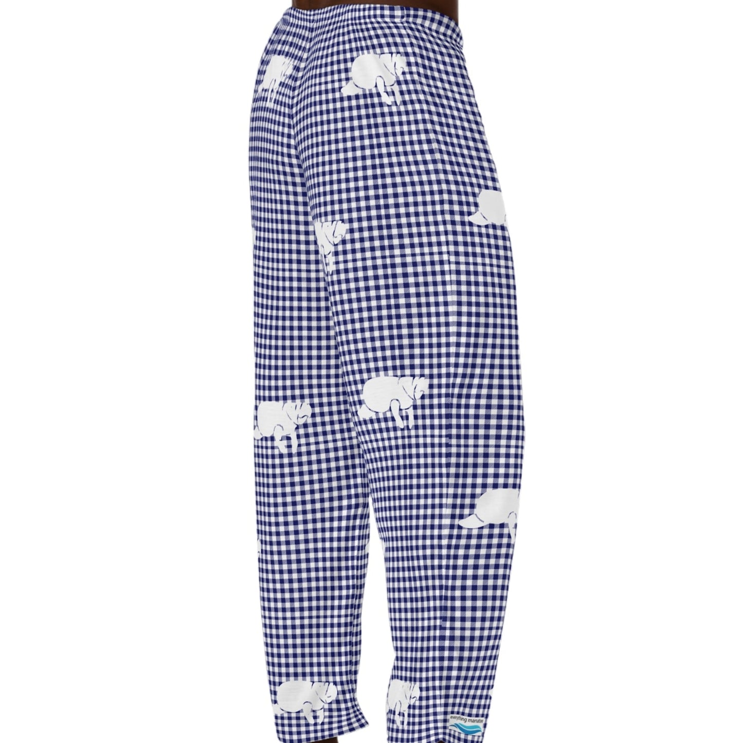 Blue Gingham Manatee Pajama Pants | Mens