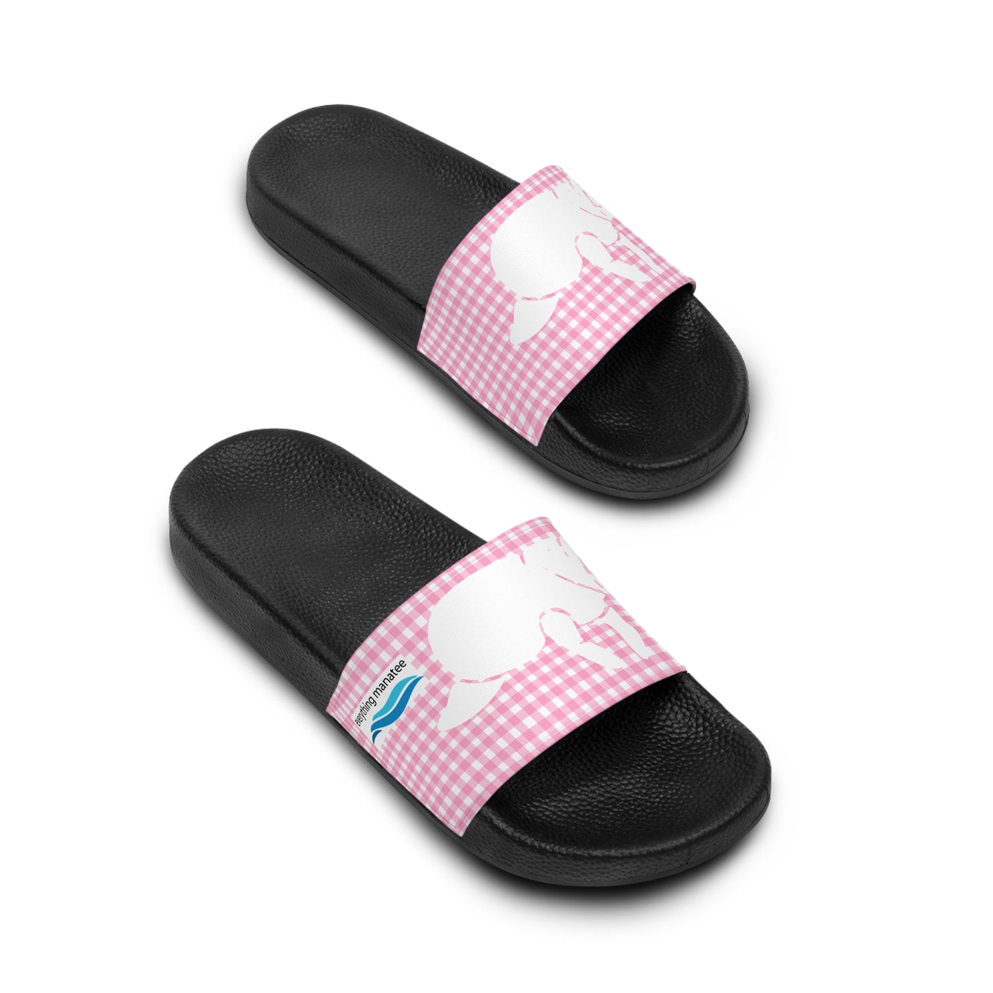 Pink Gingham Manatee Slide Sandals | Womens