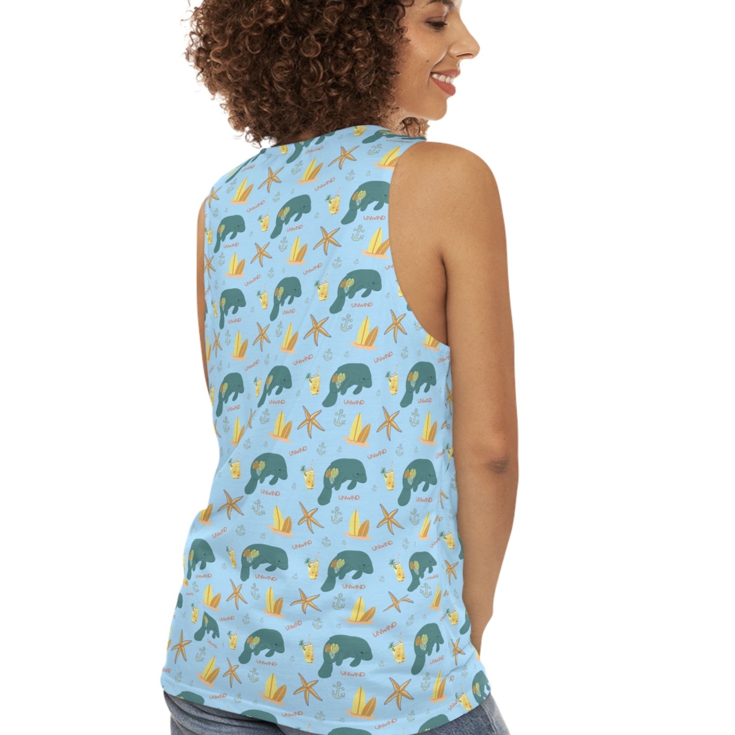 Playful Manatee Tank Top - Summer Vibes Tee for Beach Days