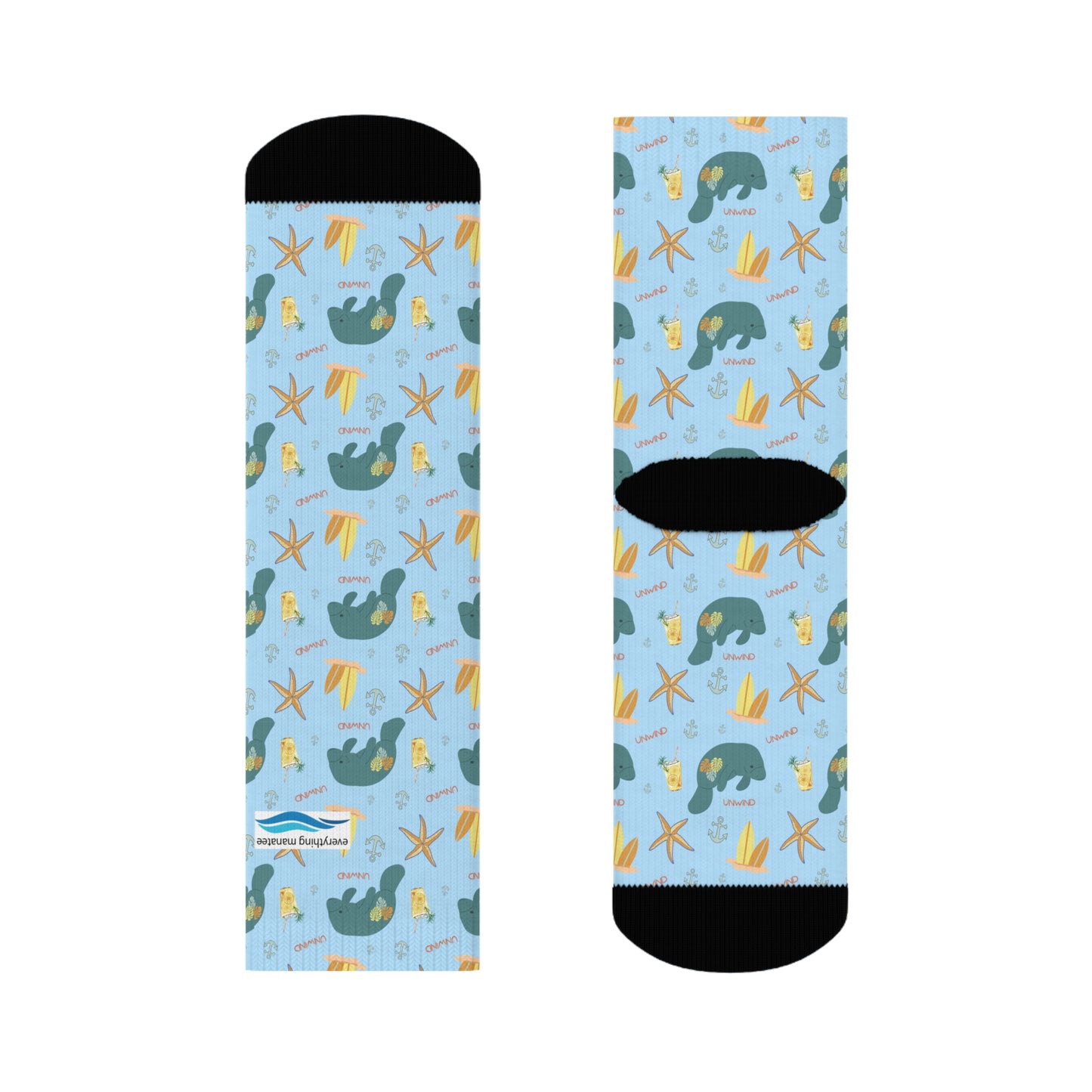 Beach Fun Manatee Crew Socks | Womens