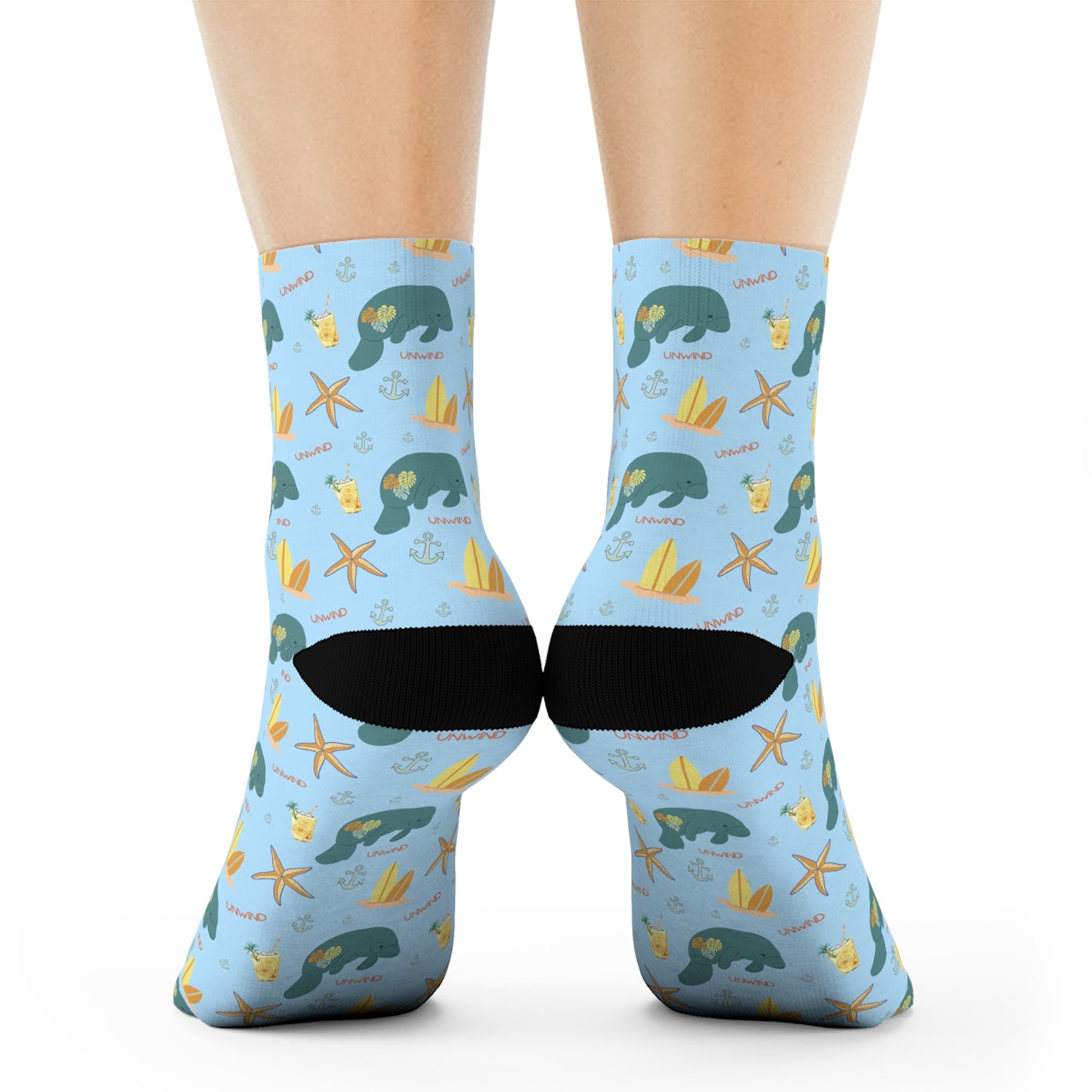 Beach Fun Manatee Crew Socks | Womens