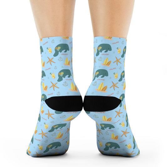 Beach Fun Manatee Crew Socks | Womens