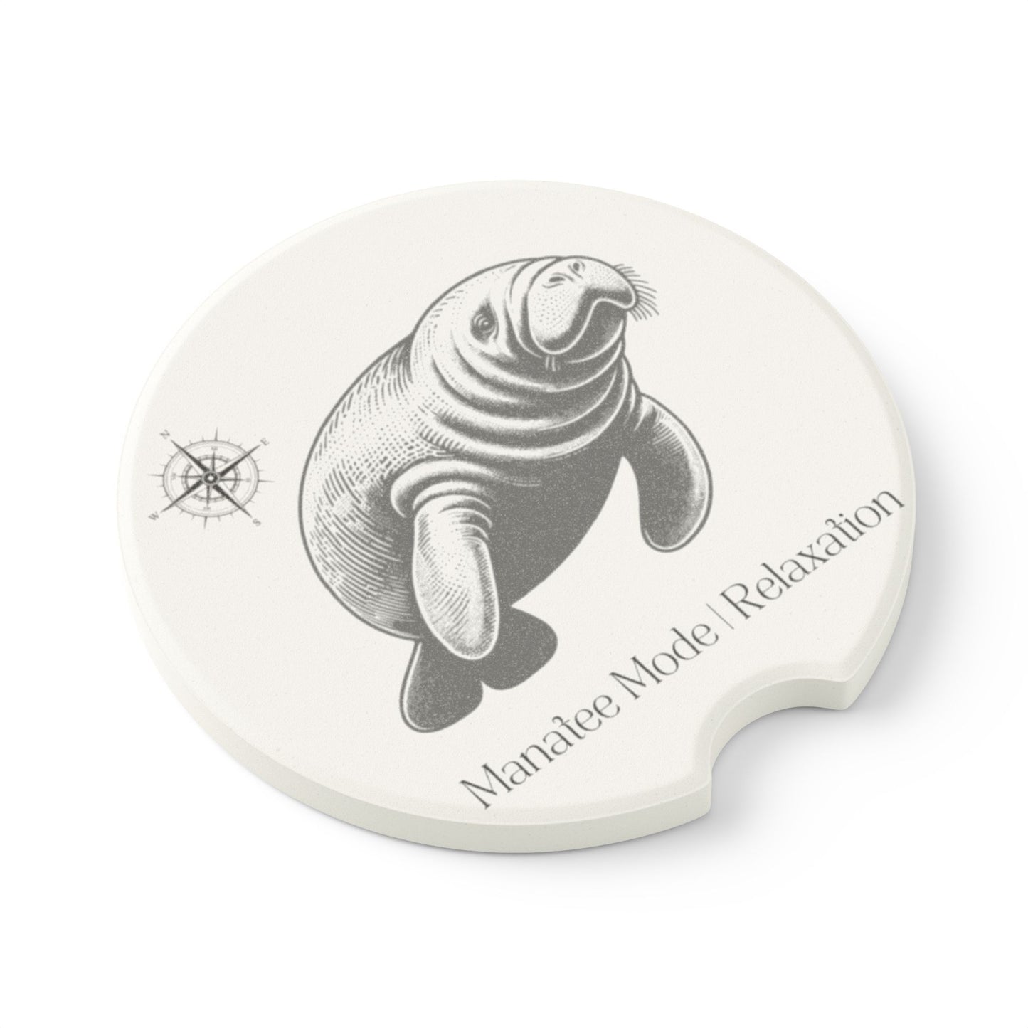 Manatee Mode Soapstone Car Coaster - Relaxing Drive Accessory