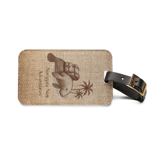 Adventurous Manatee Luggage Tag | Travel Accessory