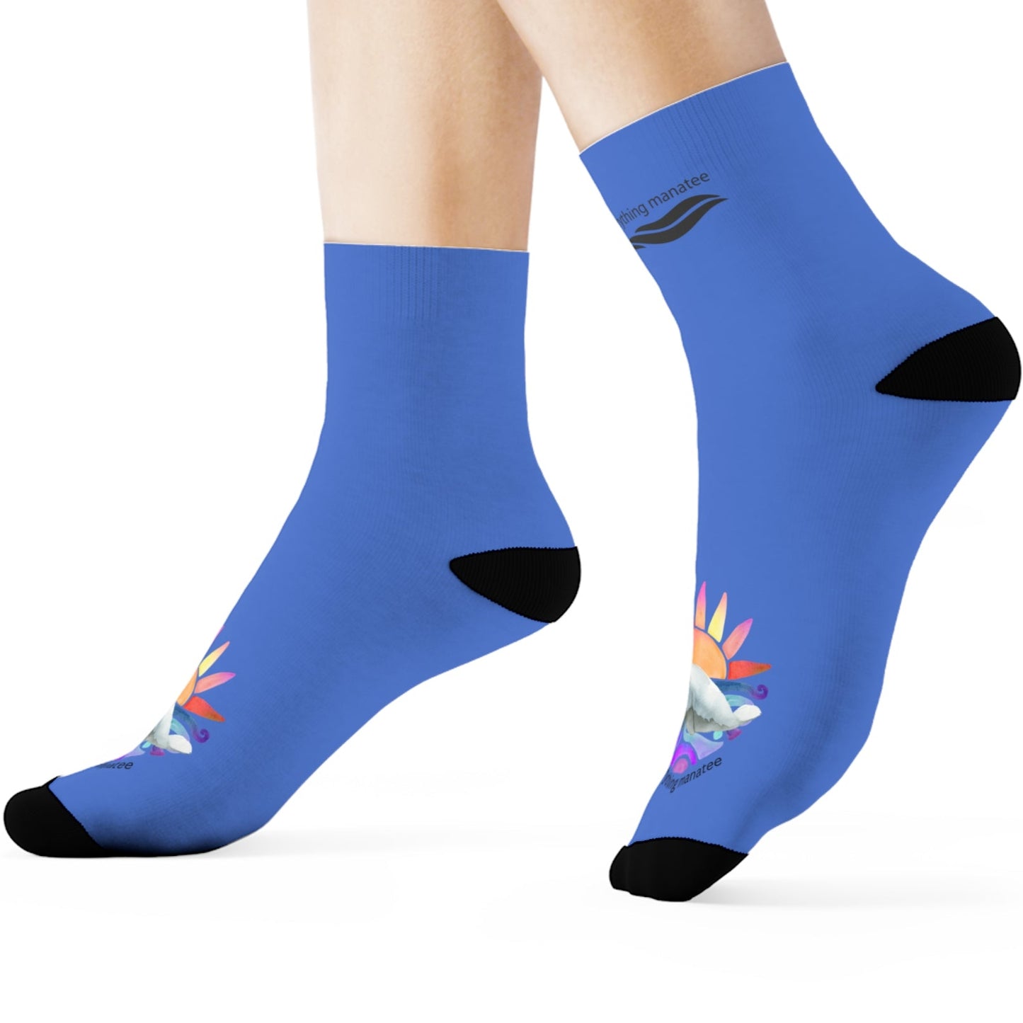 Colorful Sunset Manatee Crew Socks | Womens