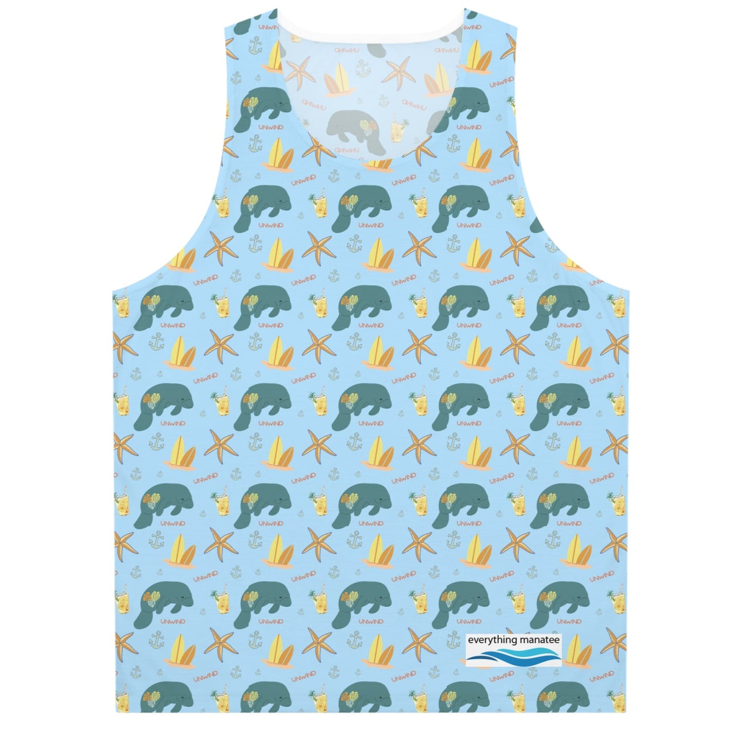 Playful Manatee Tank Top - Summer Vibes Tee for Beach Days
