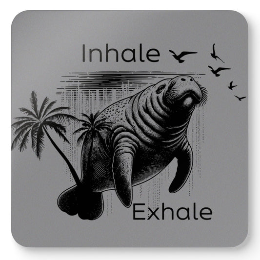 Inhale Exhale Manatee Coaster Set | Coastal Charm
