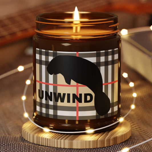 Manatee Scented Soy Candle - Unwind Amber Jar for Relaxation