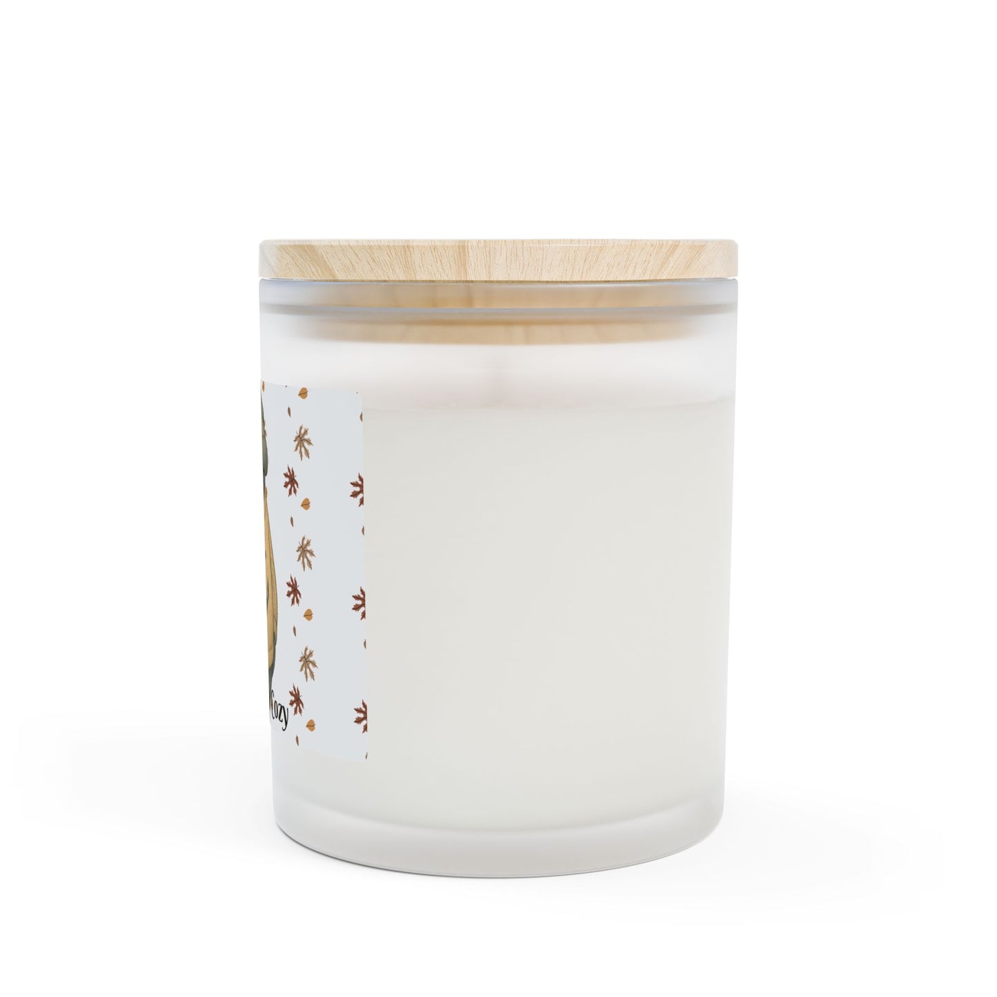 White candle with a wooden lid on a white background