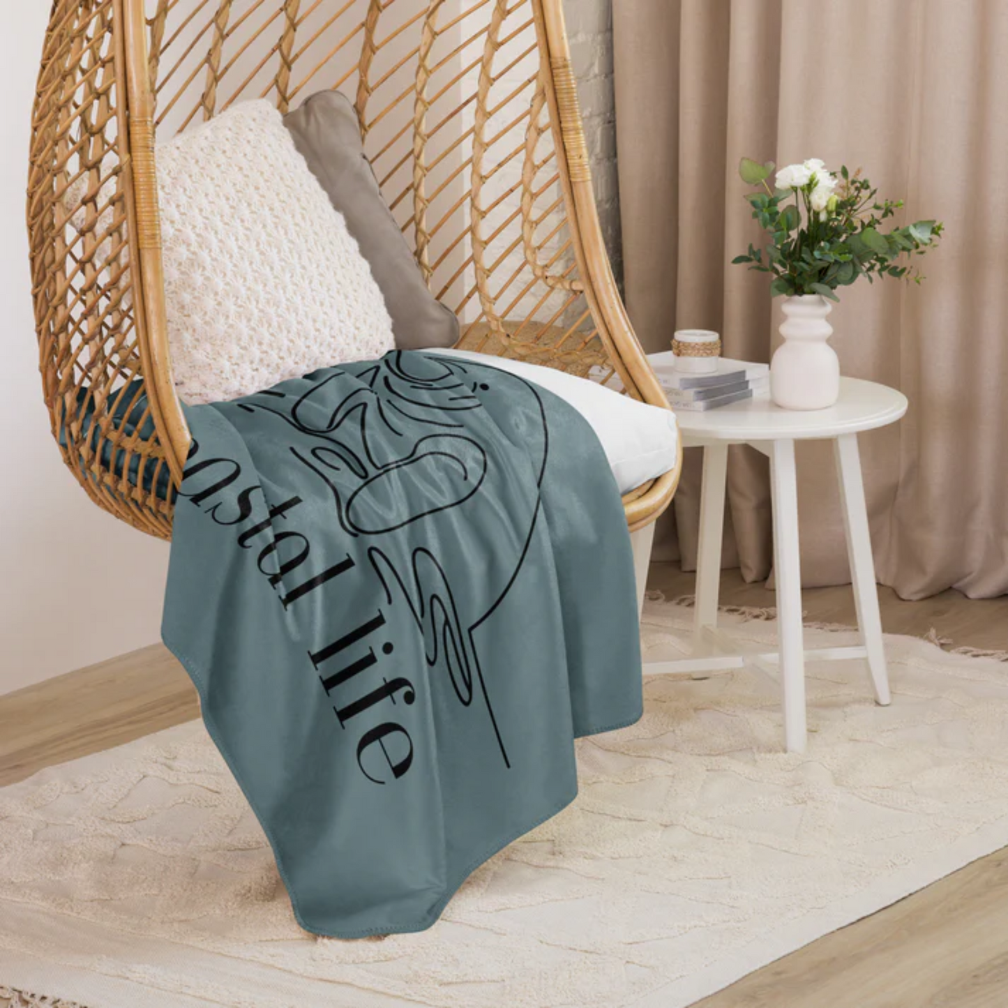 Coastal Life Manatee Sherpa Blanket |  50"x 60"