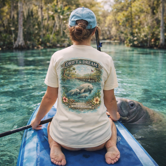 Drift & Dream Manatee Womens T-Shirt | Florida Waters Collection