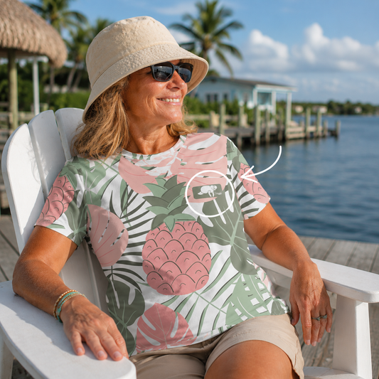 Pineapple Fronds Manatee T-Shirt | Women's