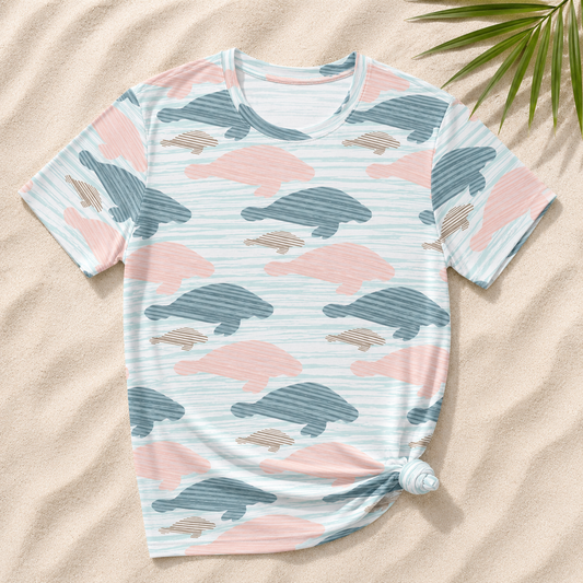 Drift All Over Manatee Print T-shirt | Womans
