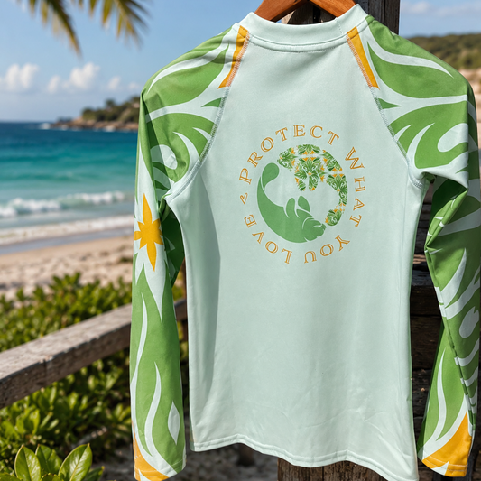 Flower Burst Long Sleeve Rash Guard
