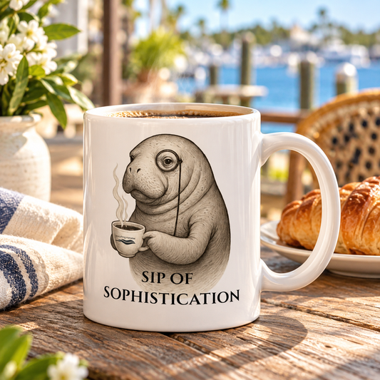 Baron Bean The Manatee Mug 11 oz. | Coastal Companions Collection