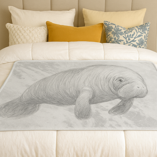 Gentle Waters Manatee Sherpa Blanket | Gallery Inspired Collection