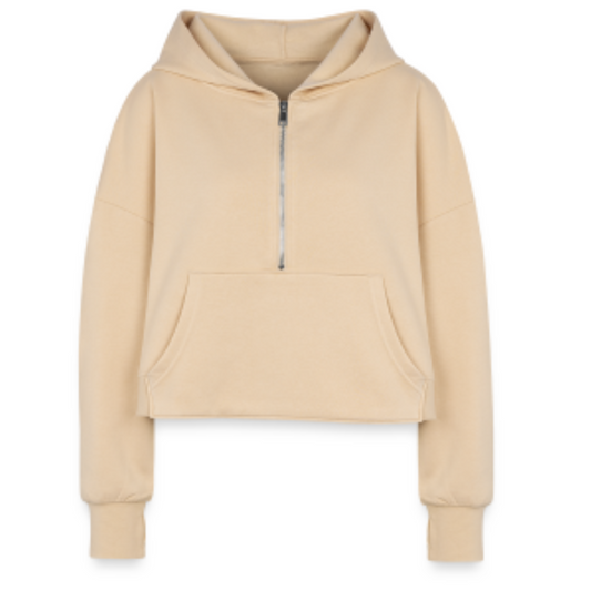 Surf Board Manatee Half Zip Cropped Hoodie | Womans