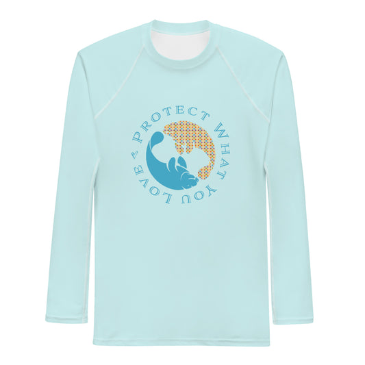 Grid Pattern Manatee Rash Guard | Mens