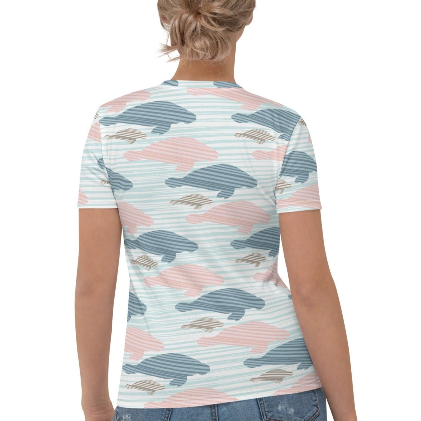Pastel Manatee Print T-shirt | Womans