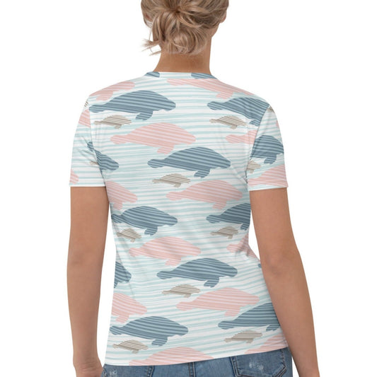 Pastel Manatee Print T-shirt | Womans