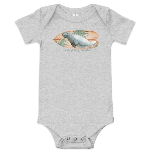 Manatee Vintage Surf Board Onesie | Baby