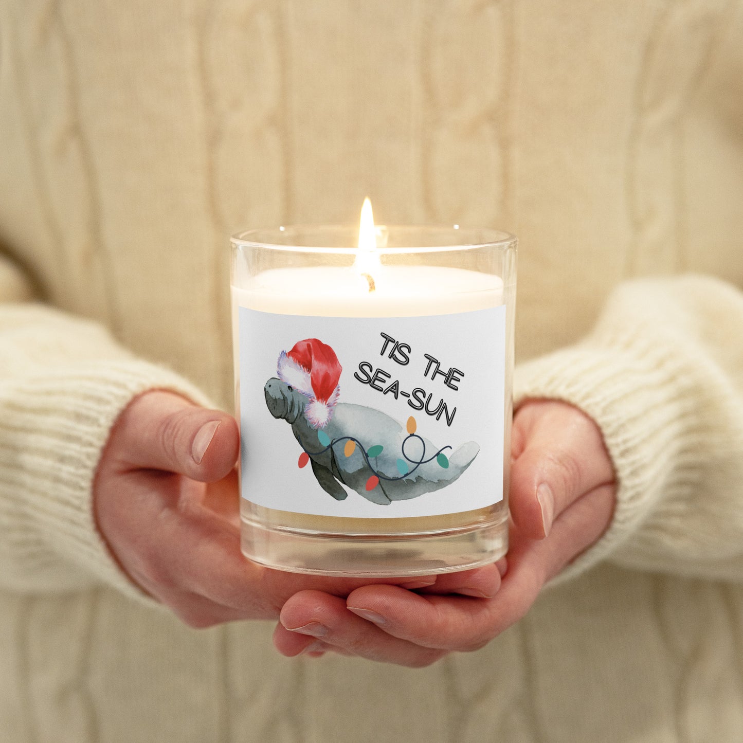 Holiday Sea Sun Manatee Soy Wax Candle
