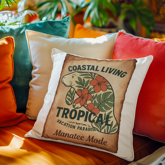 Coastal Living Manatee Premium Pillow | 18 x 18 inches