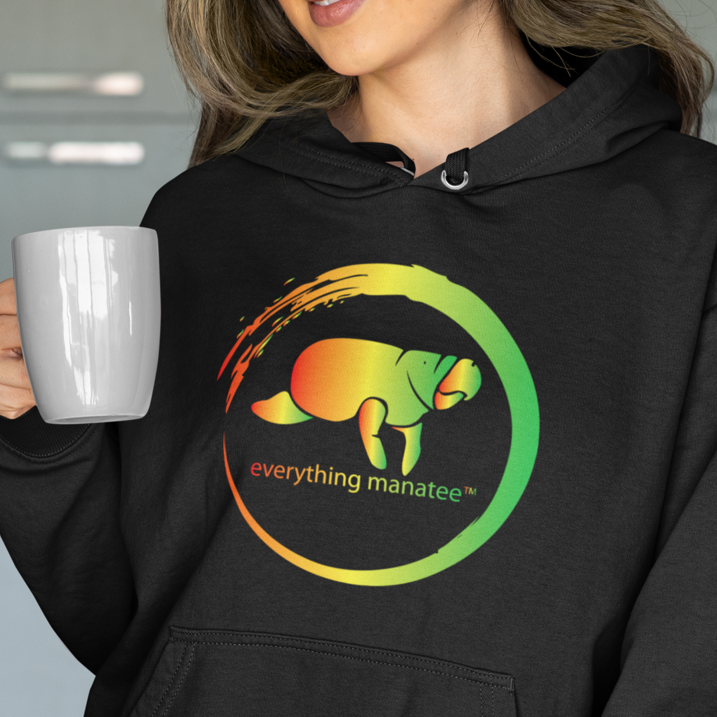 Lemon Lime Manatee Wave Premium Hoodie | Womens