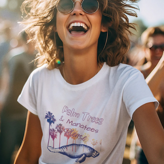 Palm Trees & Manatees T-Shirt | Womens