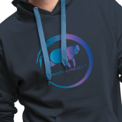 Blue Manatee Wave Premium Hoodie | Mens