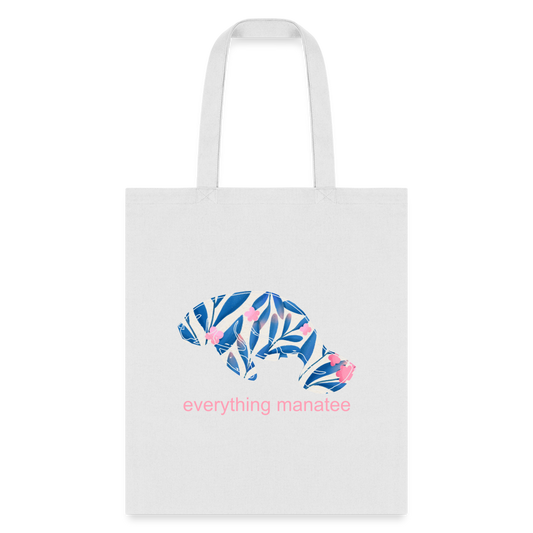Pink Blossom Manatee Tote Bag | Bags - white