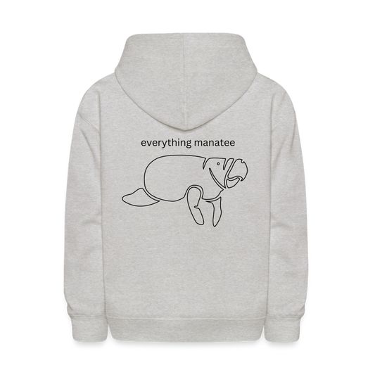 Simple & Classic Manatee Hoodie | Youth - heather gray