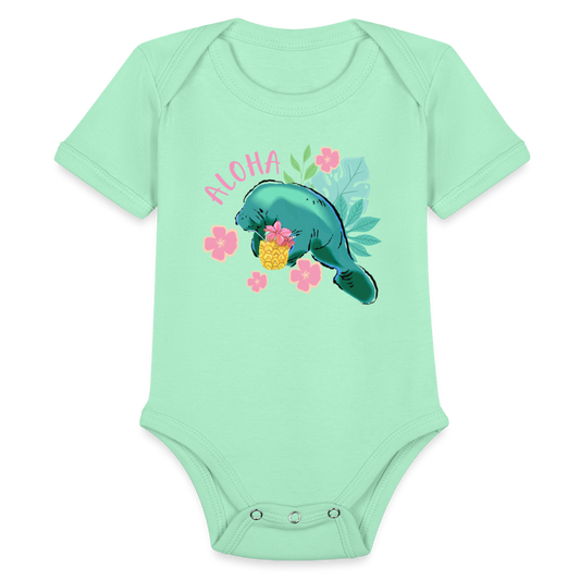 Aloha Manatee Organic One Piece | Baby - light mint
